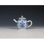 China, small blue and white porcelain teapot and cover, Kangxi period (1662-1722),