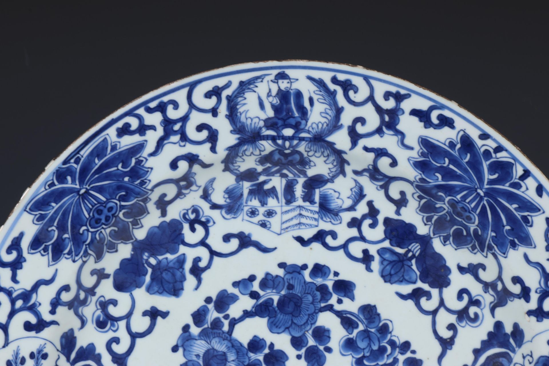 China, blue and white armorial porcelain 'Pelgrom' dish, Kangxi period (1662-1722), - Image 3 of 5