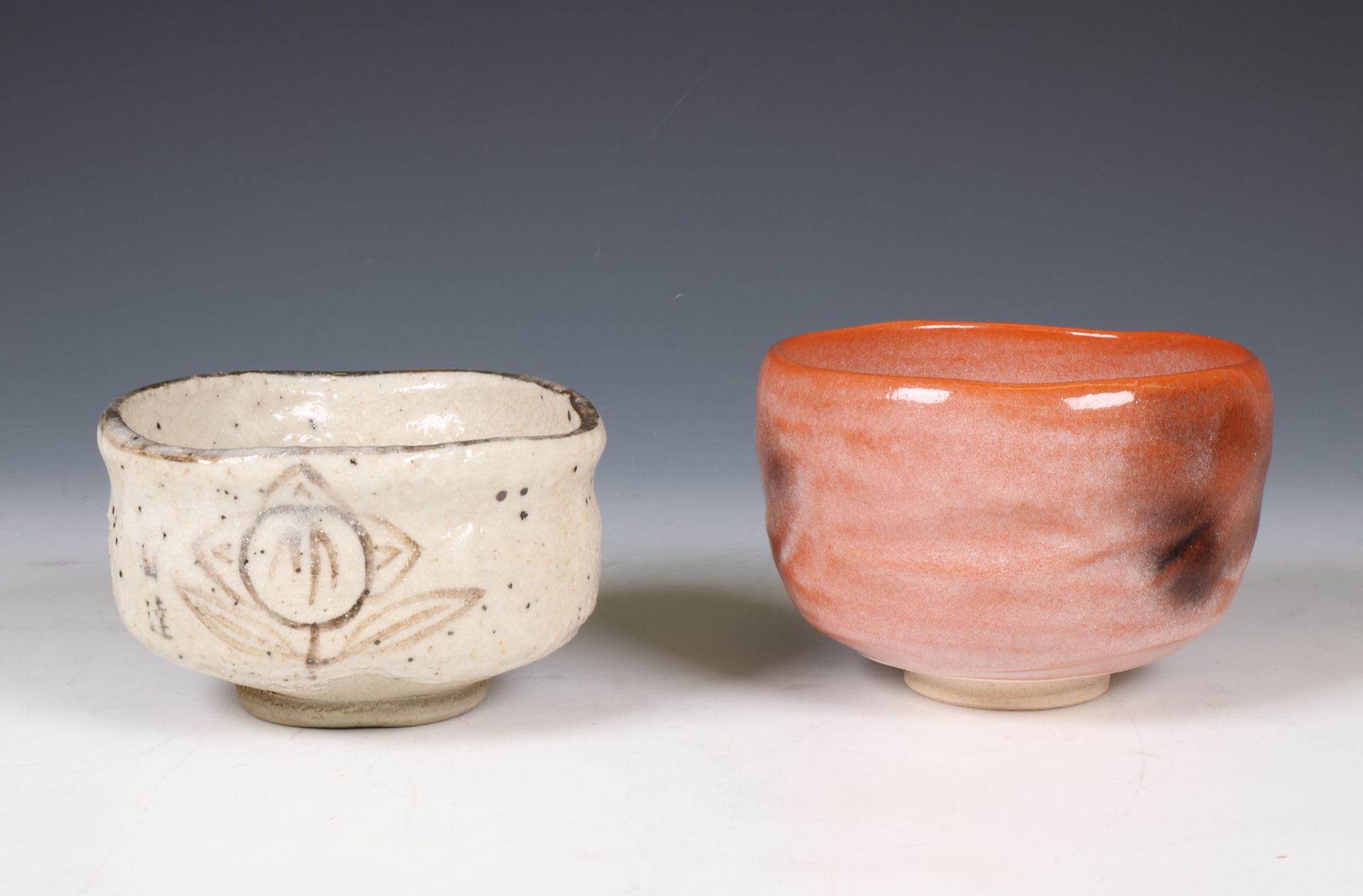 Japan, two earthenware chawan, 20th century,