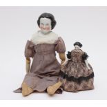 Engeland, twee porseleinen half dolls, ca. 1880;