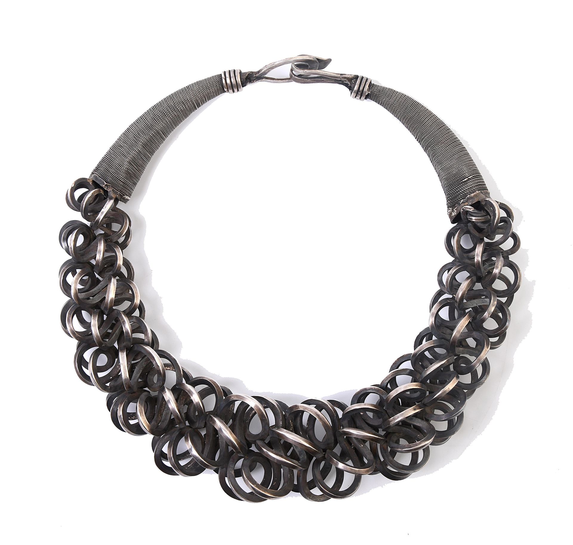 China, Guizhou, Miao a silver alloy neckring;