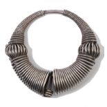 India, Gujurat, a silver alloy neckring, bridal jewel, vadlo;