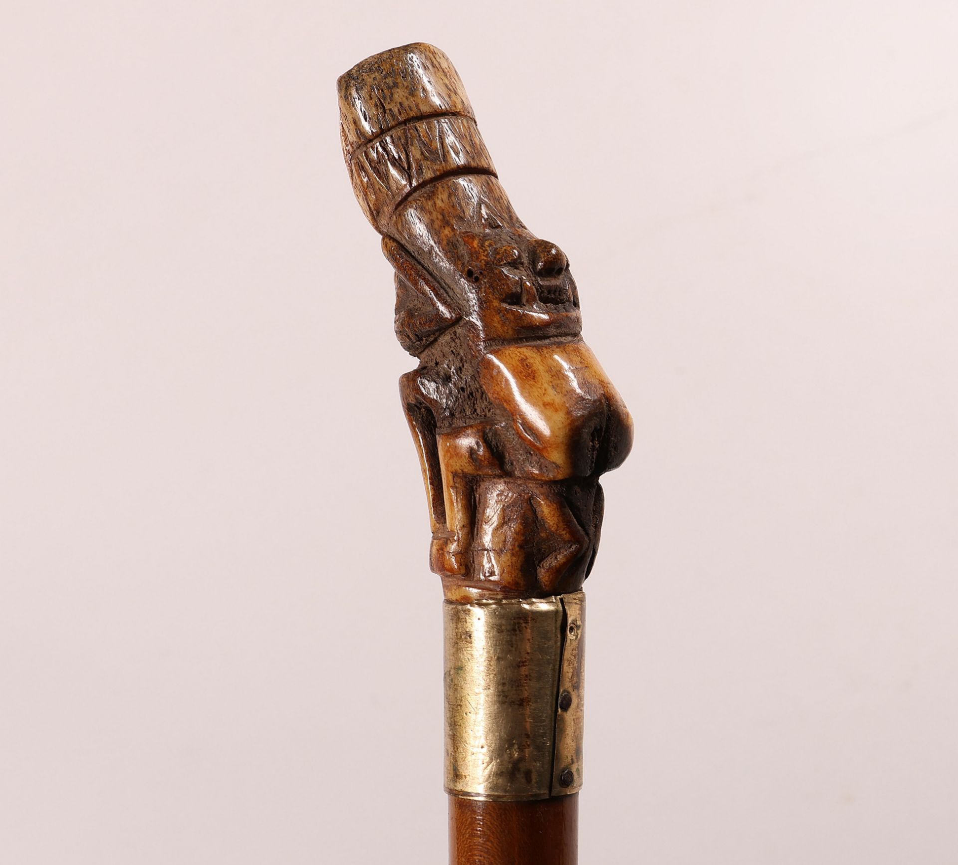Lombok, a cane with carved bone handle. - Image 5 of 6
