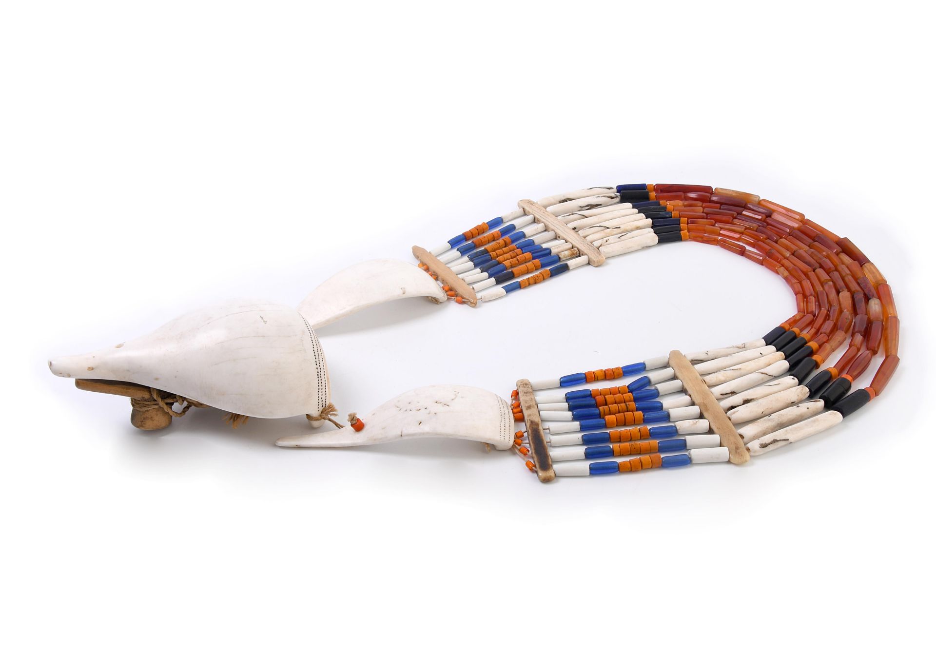 North East India, Naga a shell and bead necklace, - Image 2 of 3