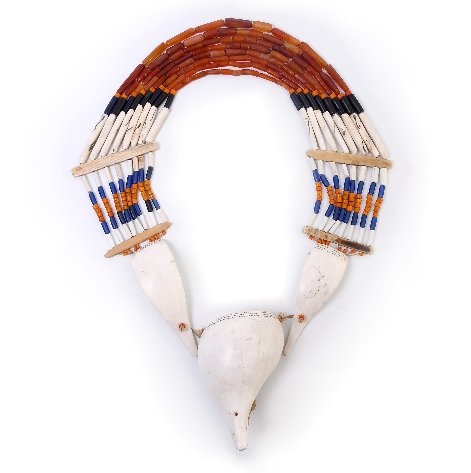 North East India, Naga a shell and bead necklace,