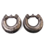 India, Rajasthan, a pair of metal women's ankle bands;