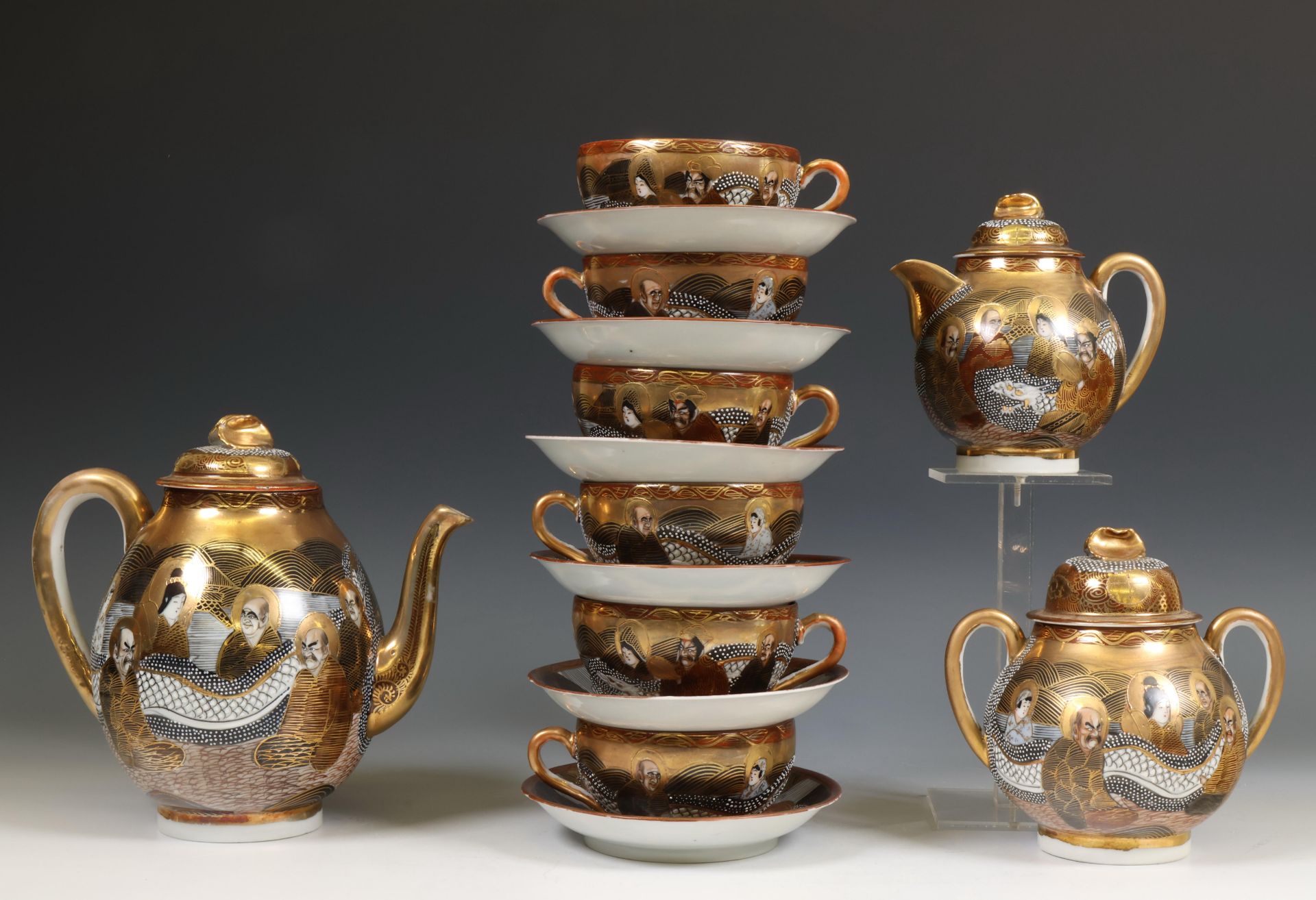 Japan, Satsuma porcelain tea-service, early 20th century, - Image 2 of 2