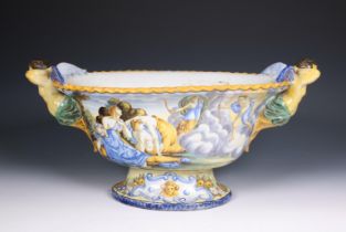 Italie, majolica jardiniere, Urbino stijl, circa. 1900;