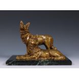 D. H. Chiparus (1886-1947), gepatineerd bronzen sculptuur 'twee herdershonden', ca. 1920;