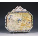 Frankrijk, majolica plaquette, Moustiers, 18e eeuw;