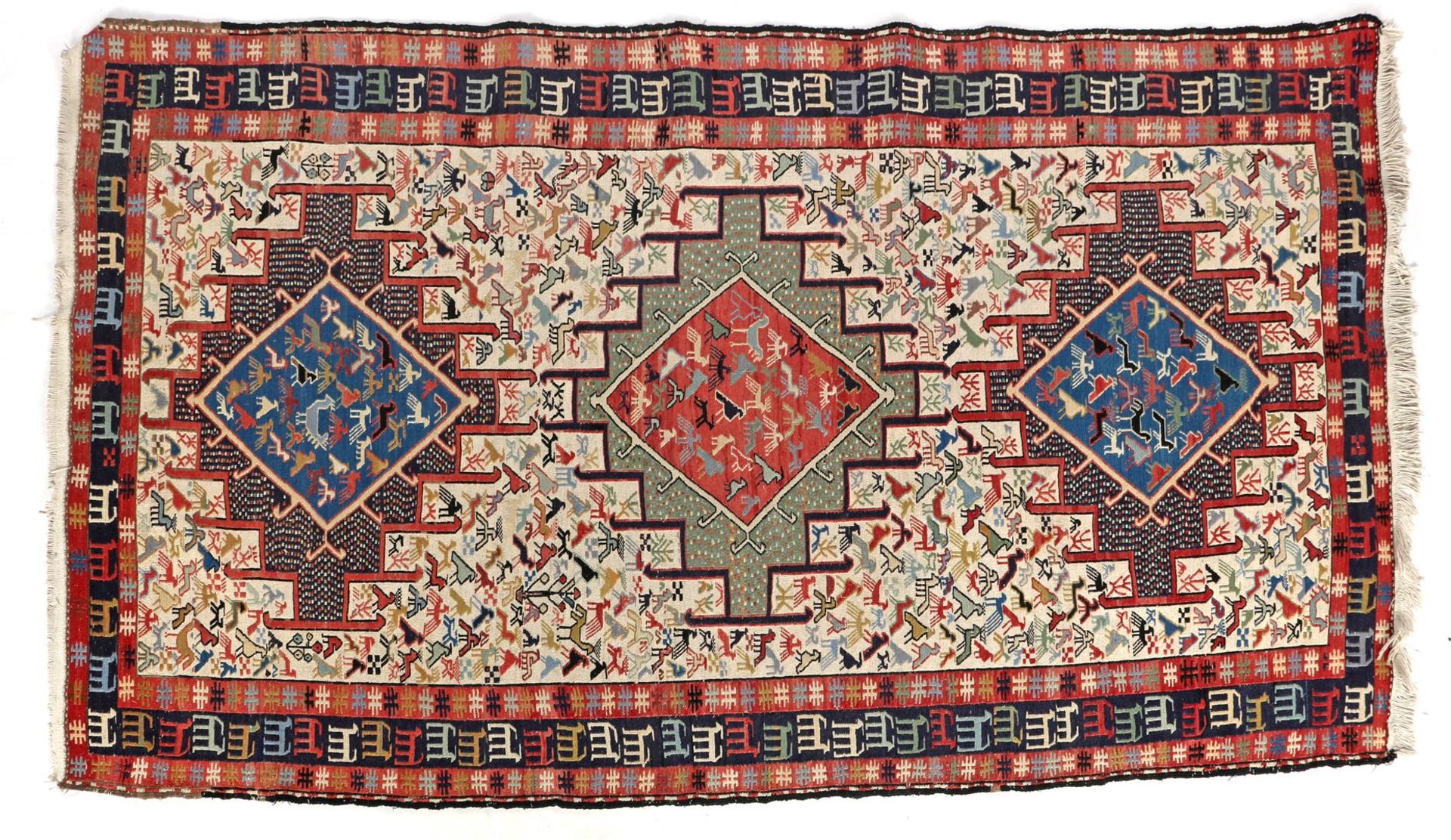 Hand-knotted kilim carpet 