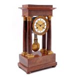 Mahogany column clock