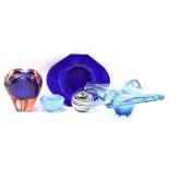 5 various glass objects