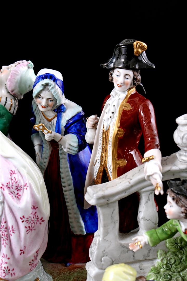 Capodimonte porcelain sculpture group - Image 3 of 4