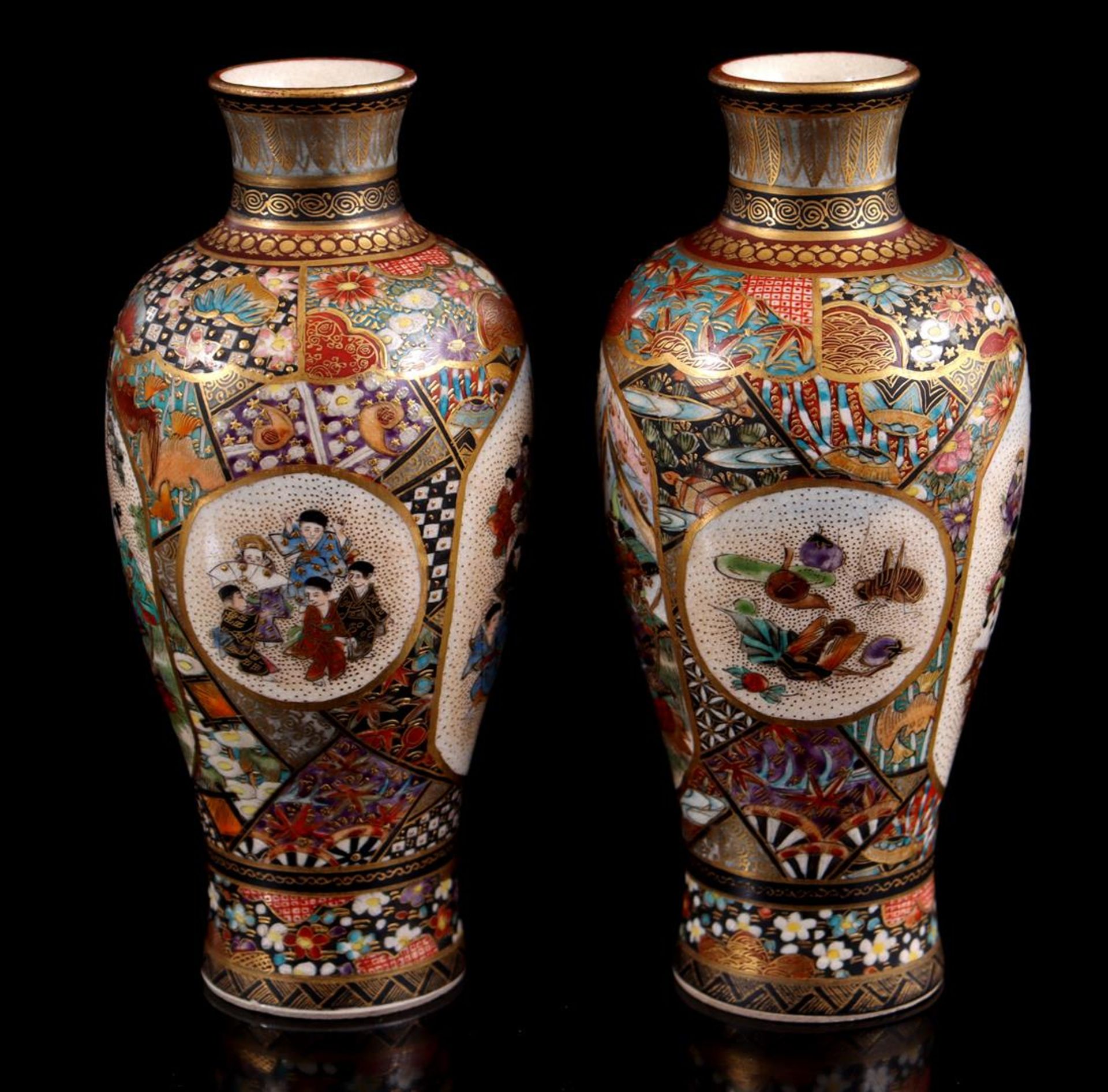 Kyoto Satsuma 2 miniature vase - Image 2 of 6