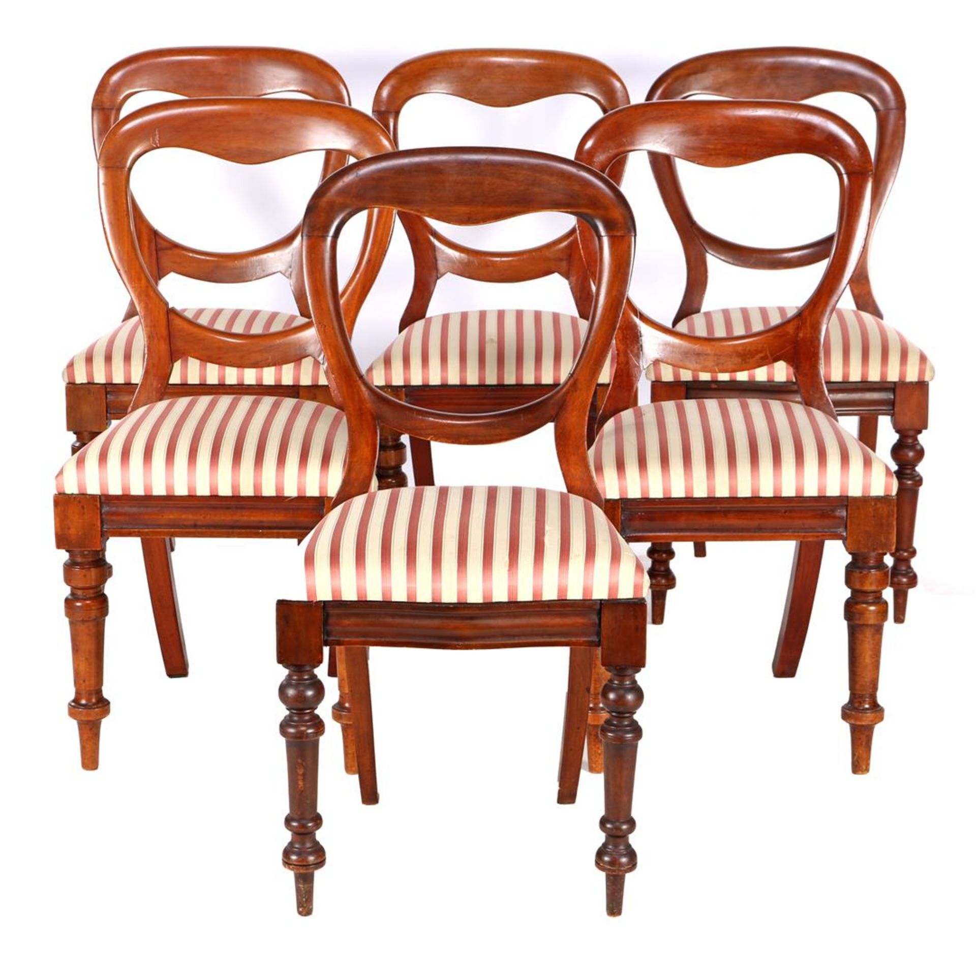 6 walnut dining chairs