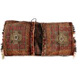 Hand-knotted wool double saddlebag