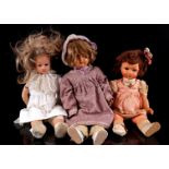 3 paper mache dolls