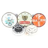 5 wall clocks