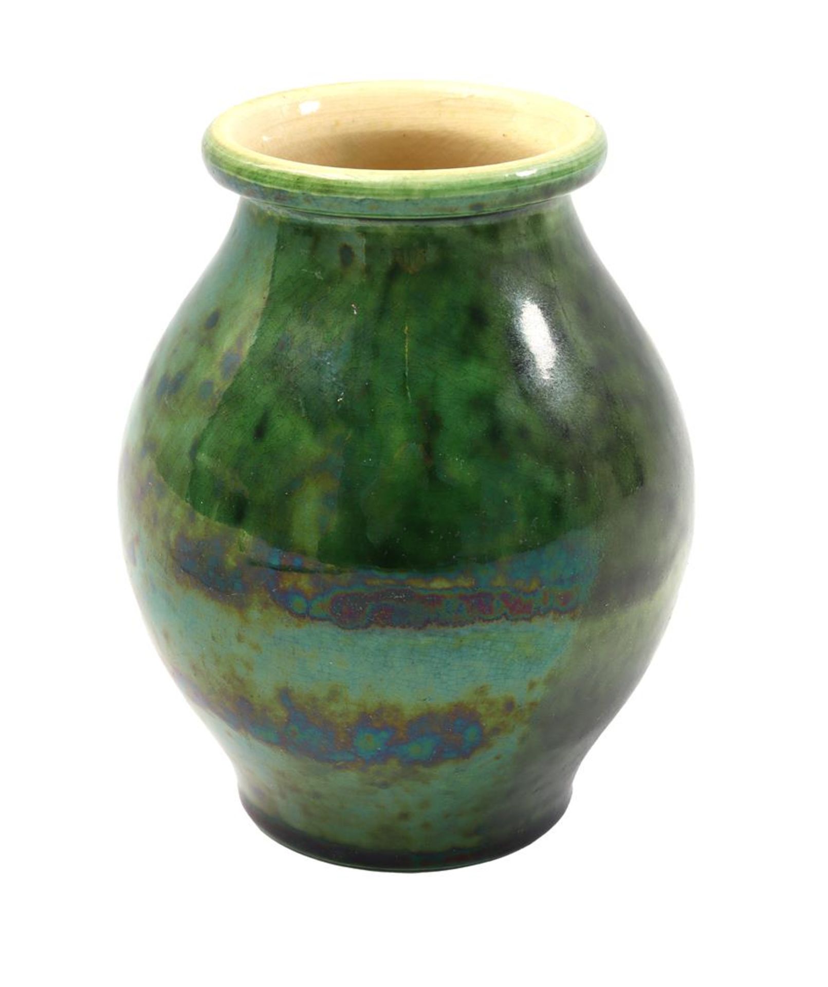 Glazed earthenware vase