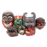 7 wooden masks