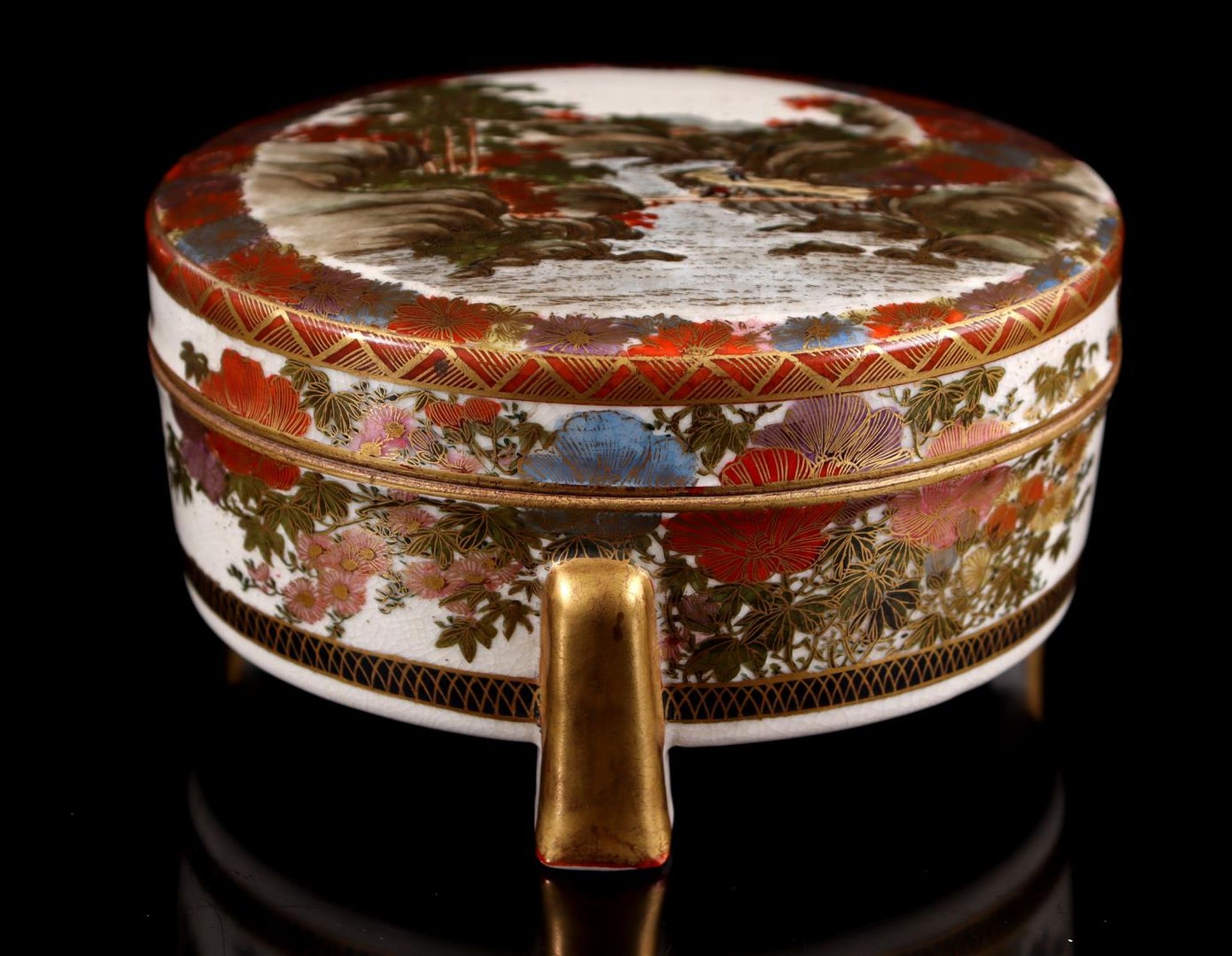 Kyoto Satsuma round lidded box