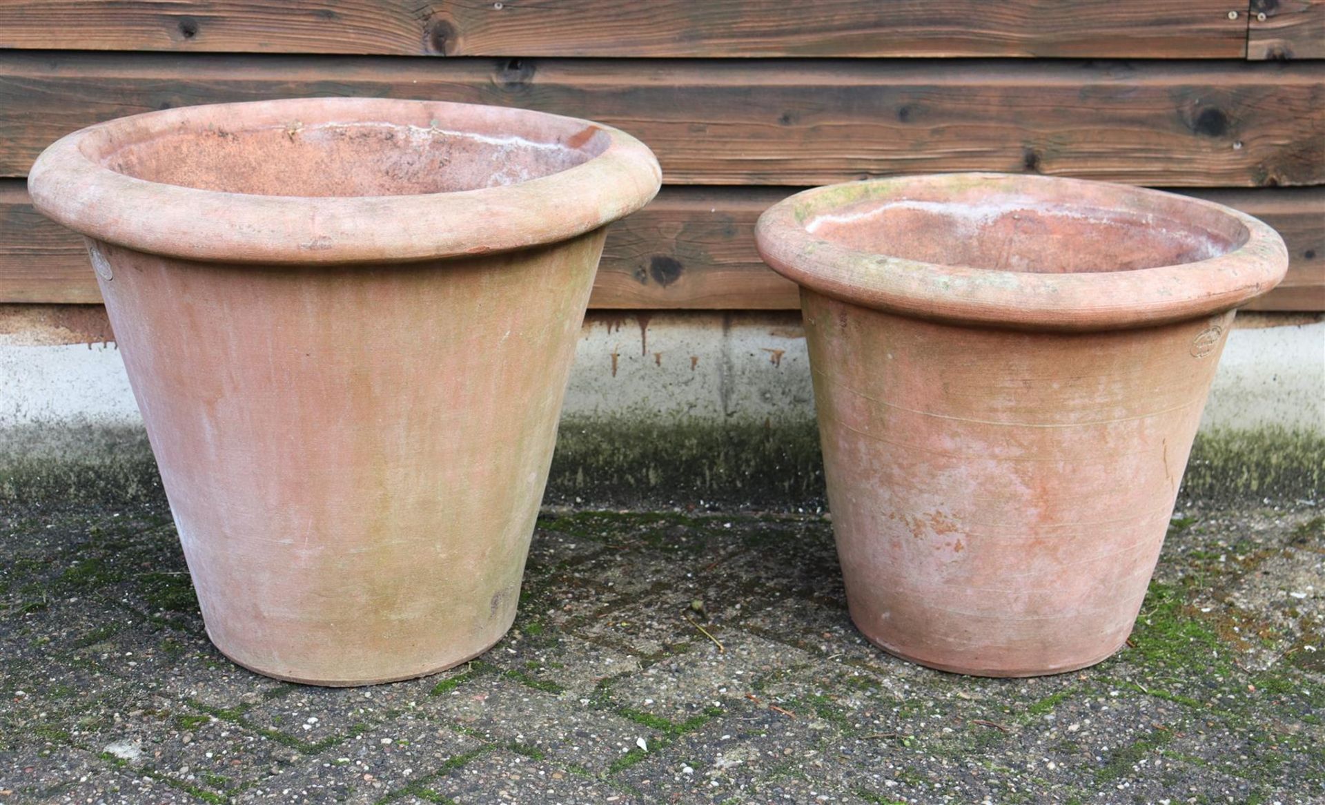 2 terracotta flower pots