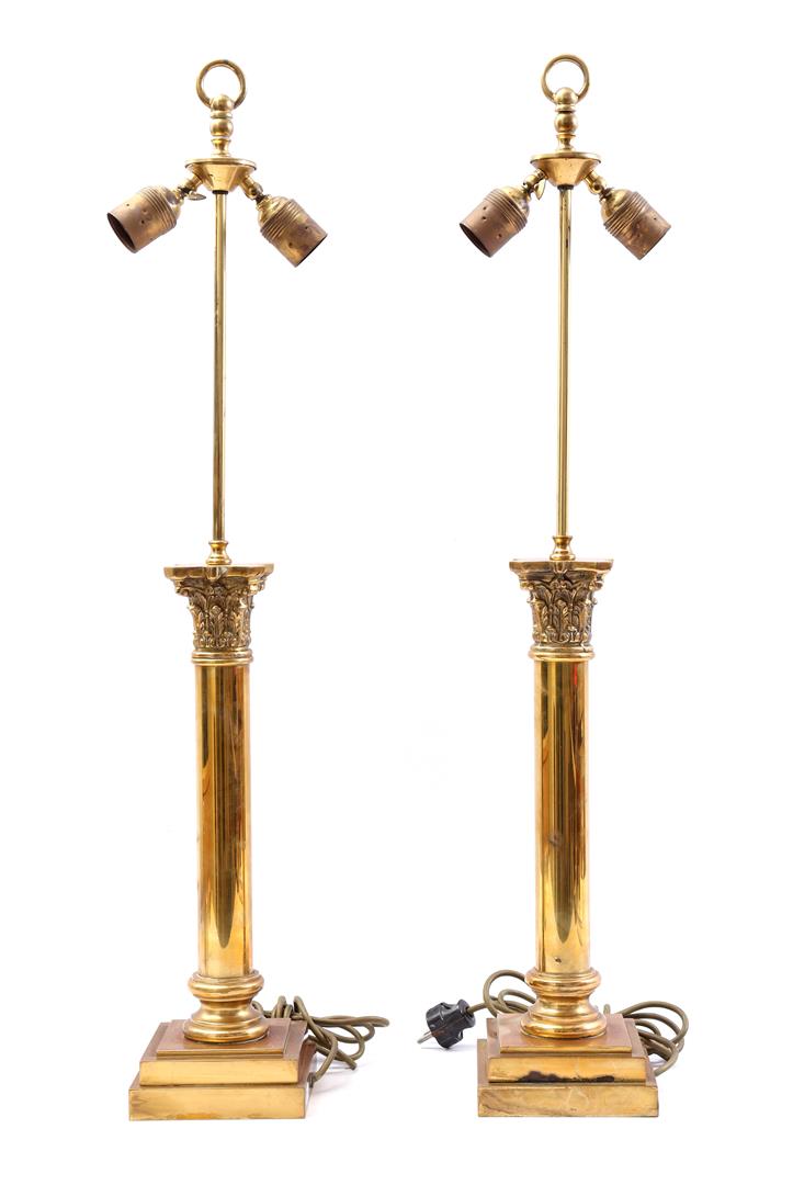 2 brass table lamps - Image 3 of 4