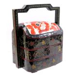 2-layer painted lacquer lunch box