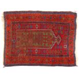Hand-knotted oriental prayer rug