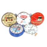 5 wall clocks