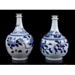 2 porcelain wine bottles