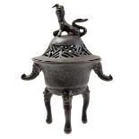 Bronze richly decorated incense burner