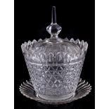 Crystal cut lidded pot