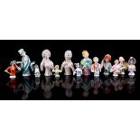 13 porcelain half dolls