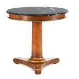 Round walnut veneer centretable