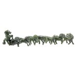 8 jade figurines of horses