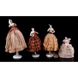 4 porcelain half dolls