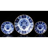 3 Delft blue earthenware dishes