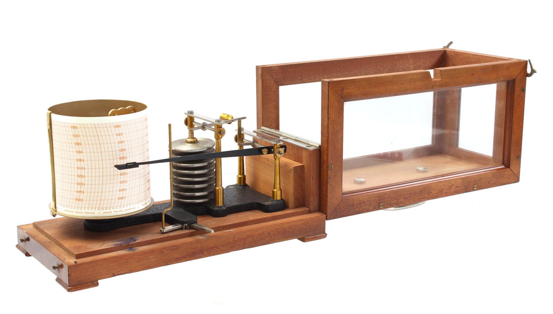 Barograph in walnut case - Bild 2 aus 2