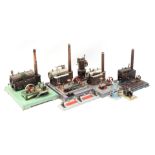 5 tin steam engines with 3 accessories