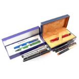 10 various pens, Waterman