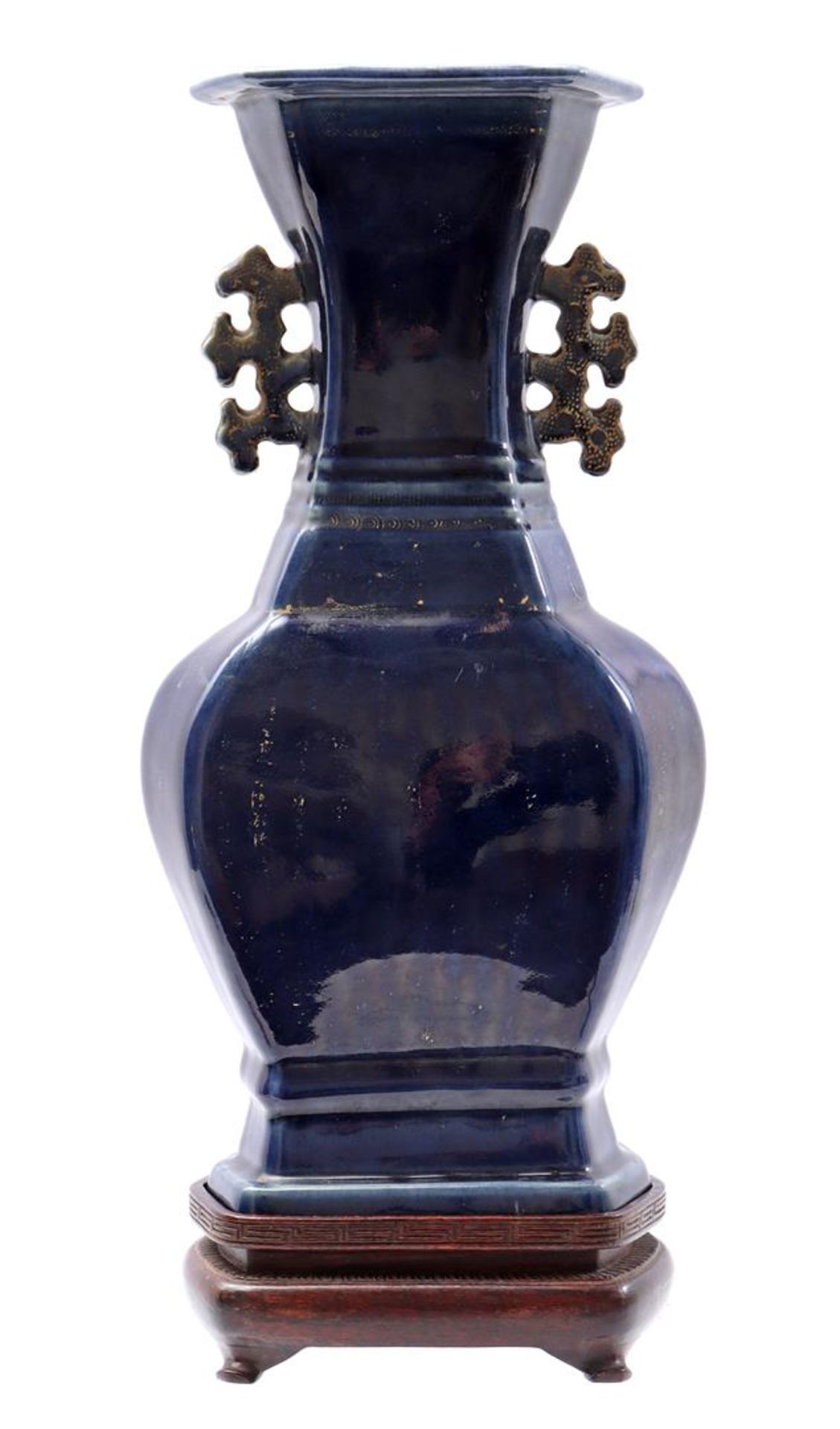 Porcelain 'powder blue' vase Kangxi - Image 2 of 8