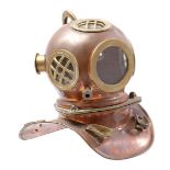 Copper diving helmet