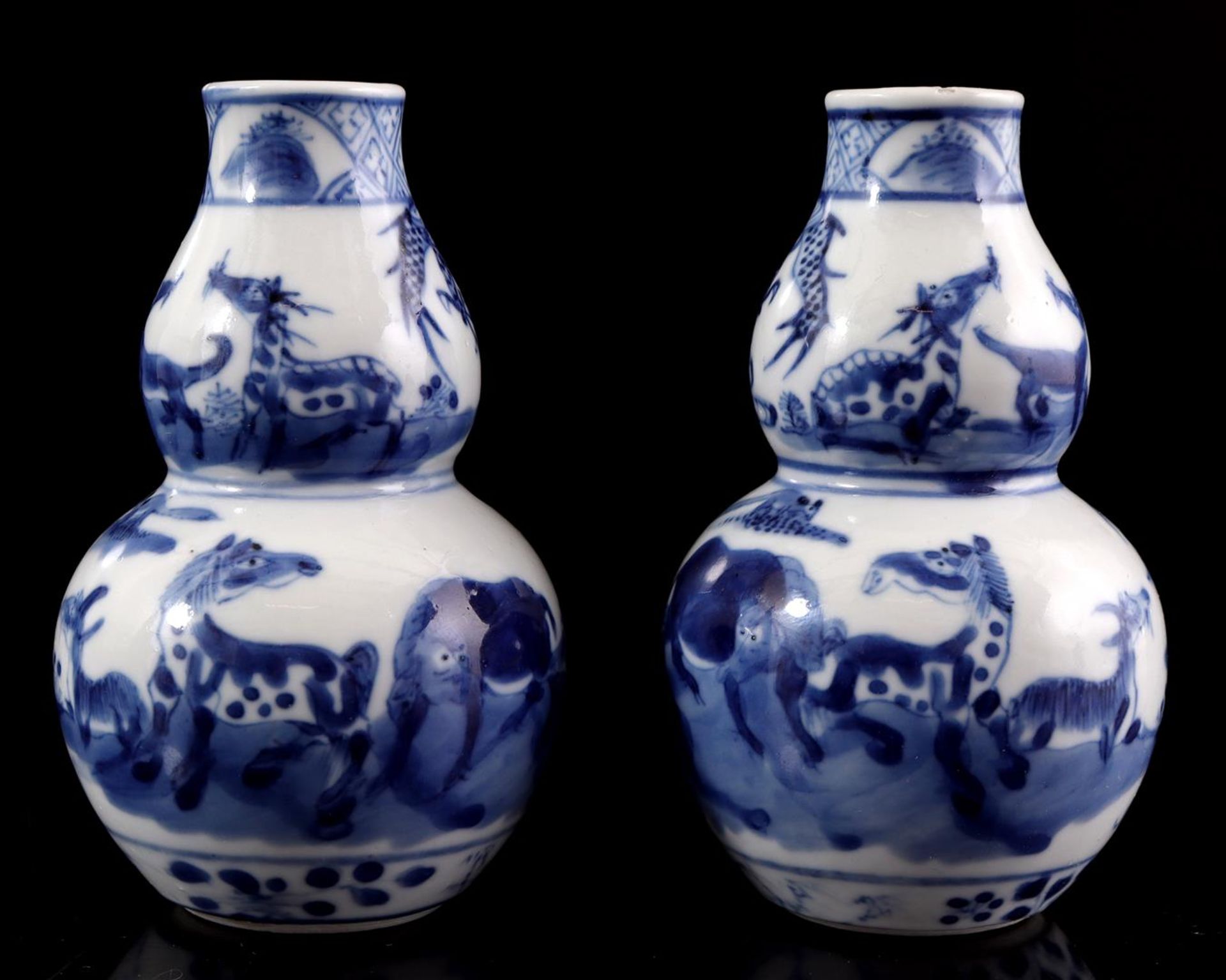 2 porcelain Zodiac vases