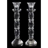 2 crystal table candlesticks