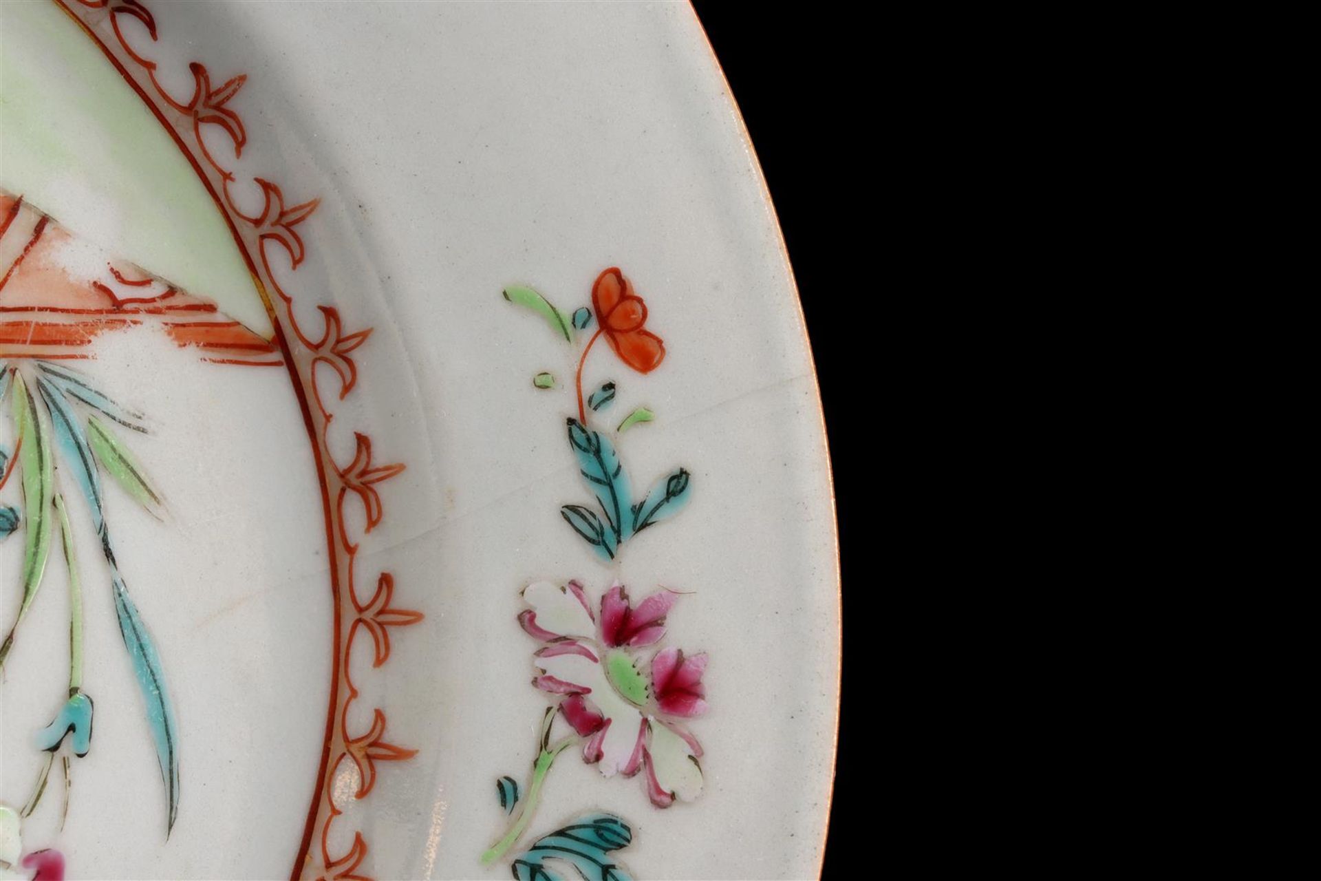 3 porcelain Famille Verte/Rose dishes - Image 6 of 7