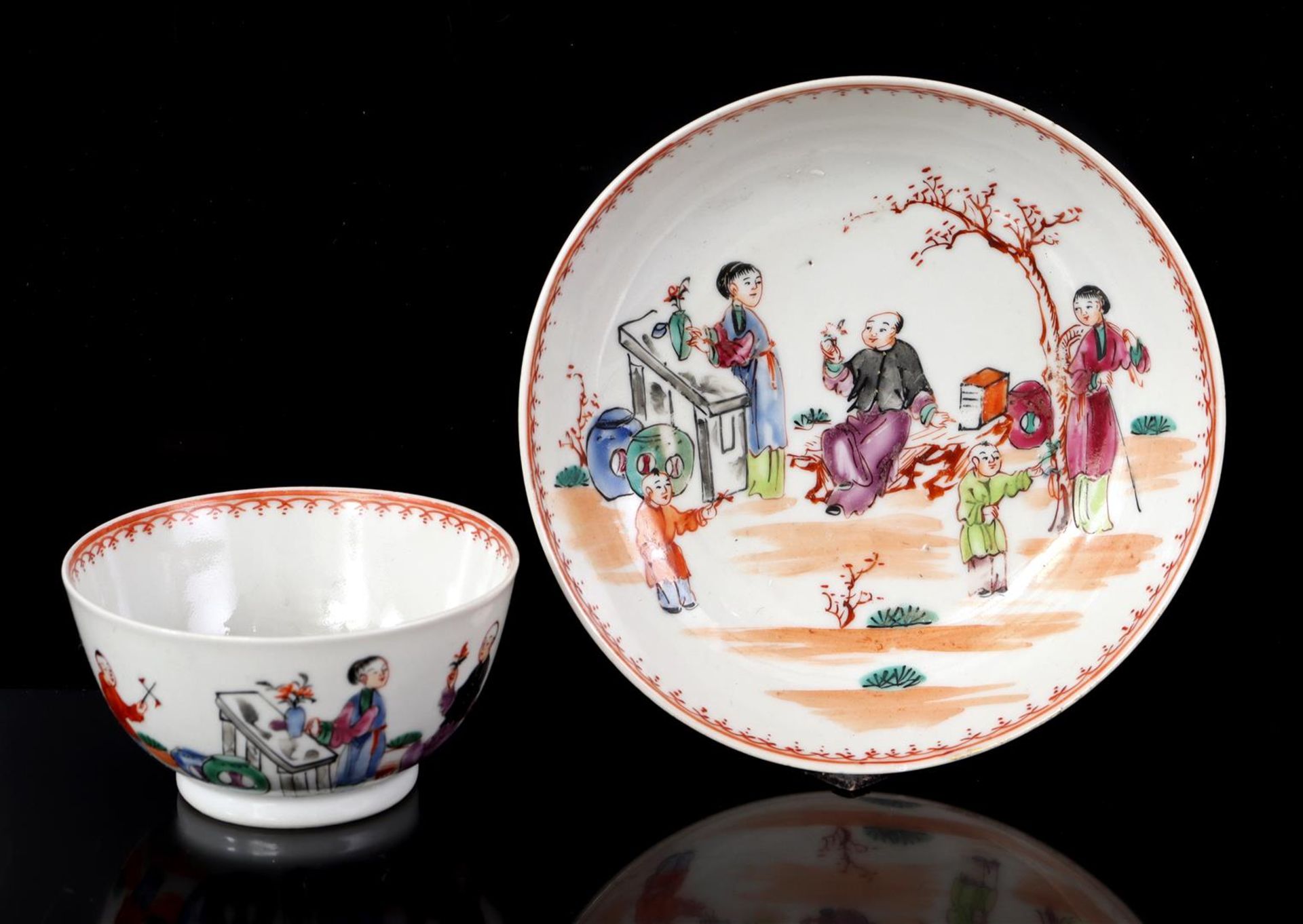 Porcelain cup and saucer, Qianlong