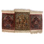 3 hand-knotted silk carpets