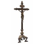 Brass standing crucifix